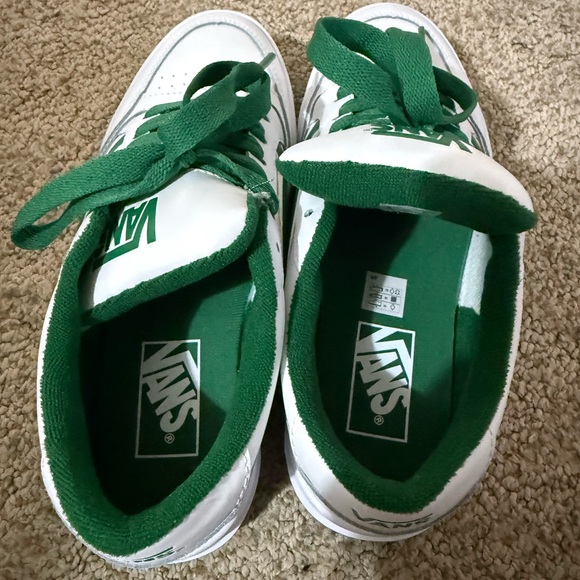 Vans Classic White and Green Sneakers - Picture 4 of 6